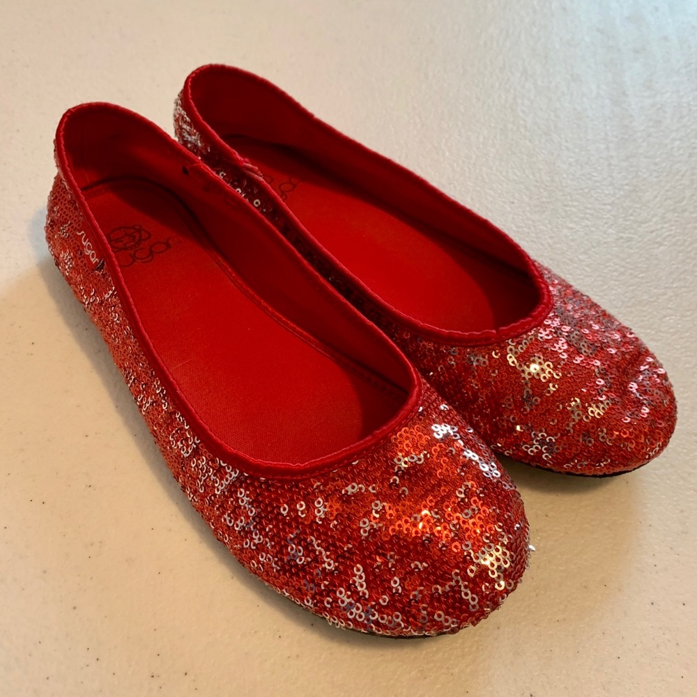 Sugar red/silver sequin shoes